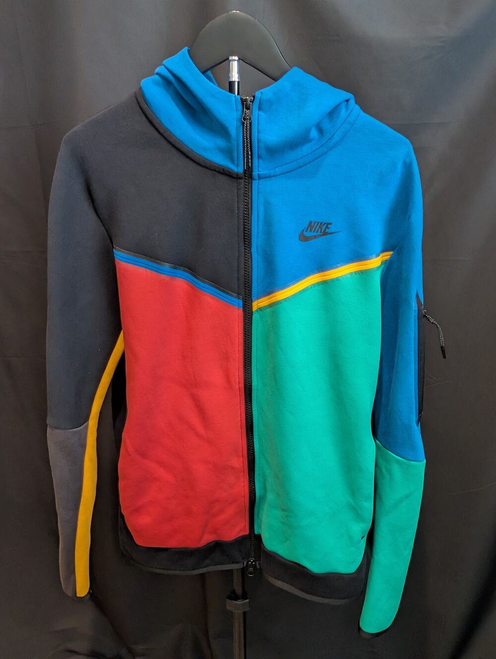 Nike Tech Fleece CU4489-015 Multicolor Full Zip Hoodie Mens M Colorblock